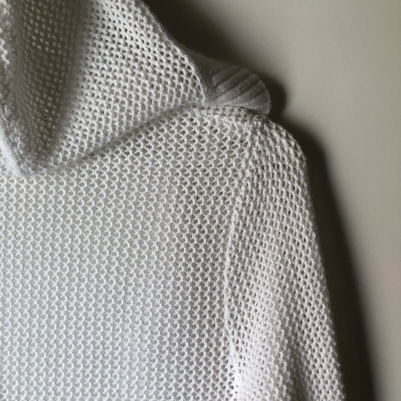 TALBOTS White 100% Cotton Long Cardigan Women’s Size Large Open Front Lo… - Picture 8 of 16